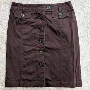 Brown button-up Jones New York skirt